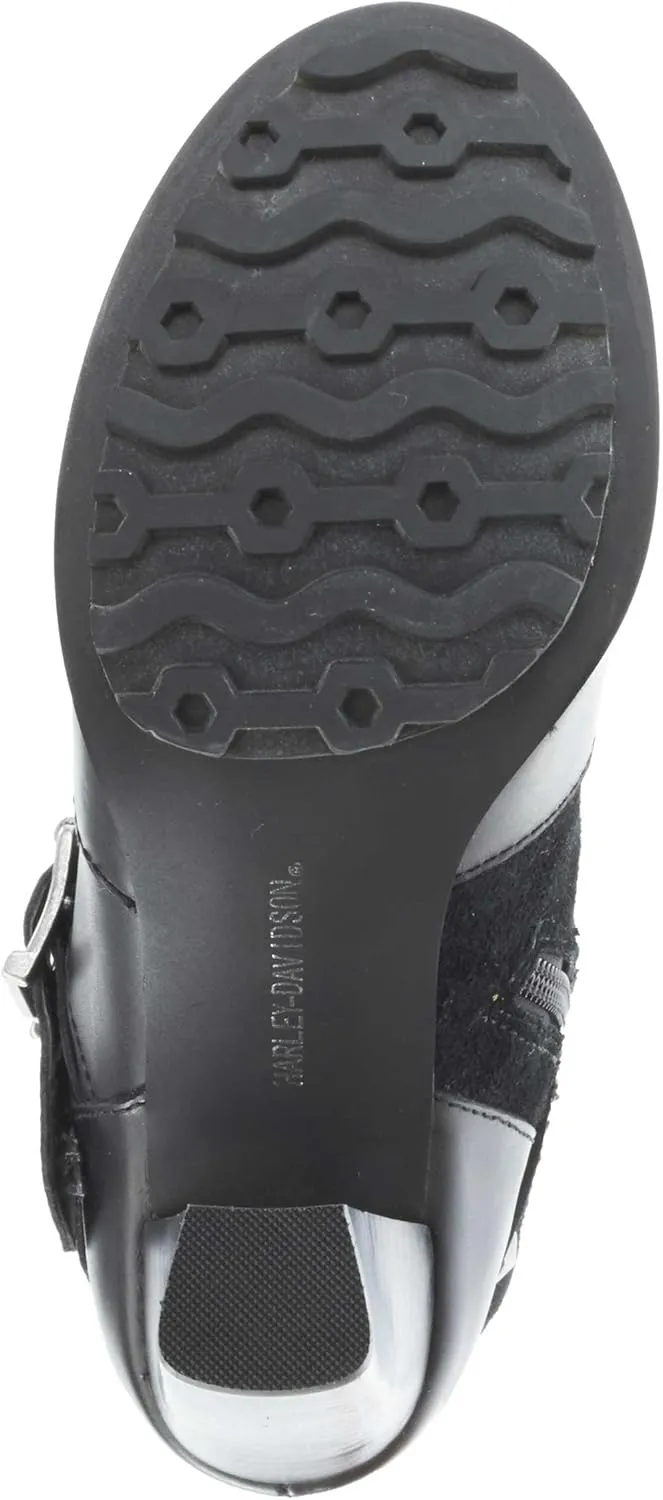 HARLEY-DAVIDSON FOOTWEAR Women's Abbey Leather and Suede Motorcycle Fashion Boot