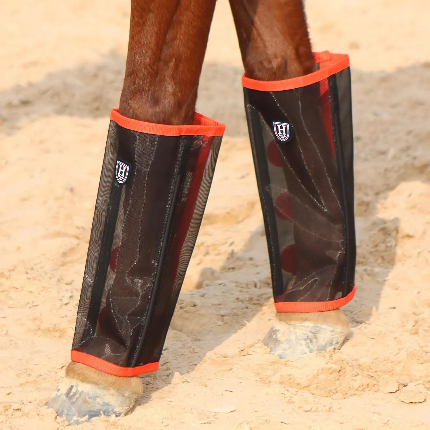 Harrison Howard Loose-Fitting Horse Fly Leggings Breathable, Tear-Resistant Fine Mesh Leg Guards Stay-on Comfortable Fly Boots (Set of 4)
