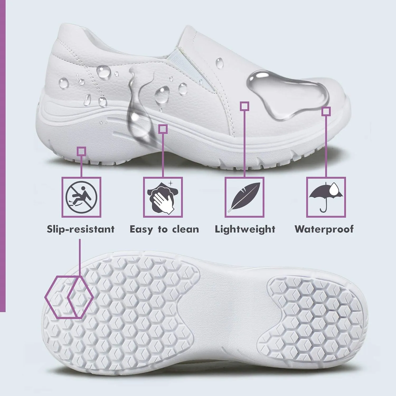 Hawkwell Women's Slip On Lightweight Slip Resistant Comfort Nursing Shoes