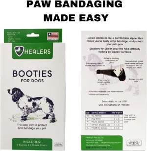 Healers Anti-Slip Dog Boots-Medical Paw Protection for Sm/Med Breeds, Traction Booties for Slippery Floors, Sm/Medium Boxset, Paw Width `2.25, avg wt 35-50lbs