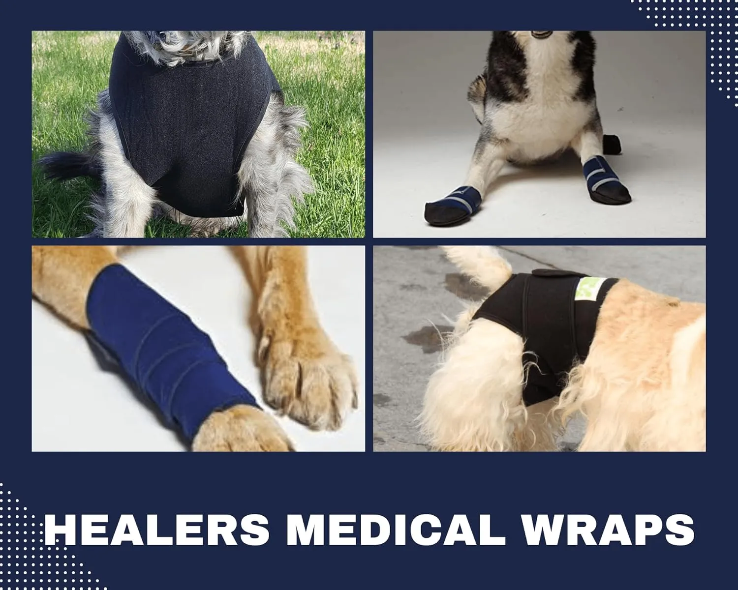 Healers Anti-Slip Dog Boots-Medical Paw Protection for Sm/Med Breeds, Traction Booties for Slippery Floors, Sm/Medium Boxset, Paw Width `2.25, avg wt 35-50lbs