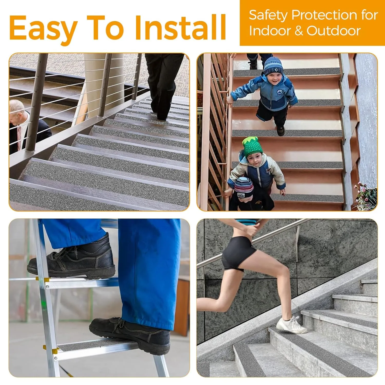 Heavy Duty Anti Slip Tape, 4Inch x 33Feet High Traction Grip Tape for Stairs, Waterproof Anti Slip Tape Durable Adhesive Grip Tape for Skateboards, Non Slip Tape for Outdoor, Grey