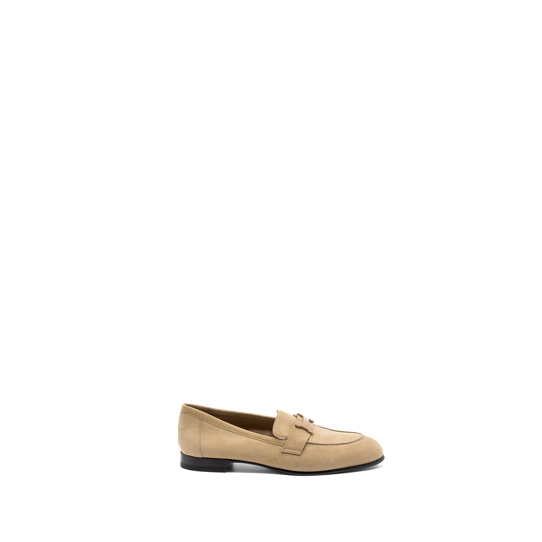 Hermes Size 37 Mocassin Femme Paris Loafer Chevre Velour