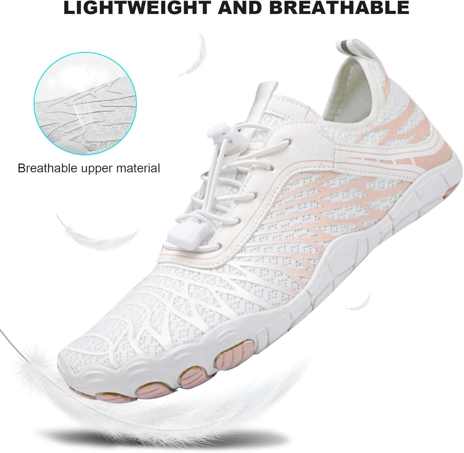 Hike Barefoot Water Shoes, Grounded Footwear Pro Barefoot Shoes Women Men, Non-Slip Athletic Hiking Trail Running Shoe, Breathable Zero Drop Water Shoe Wide Toe Box
