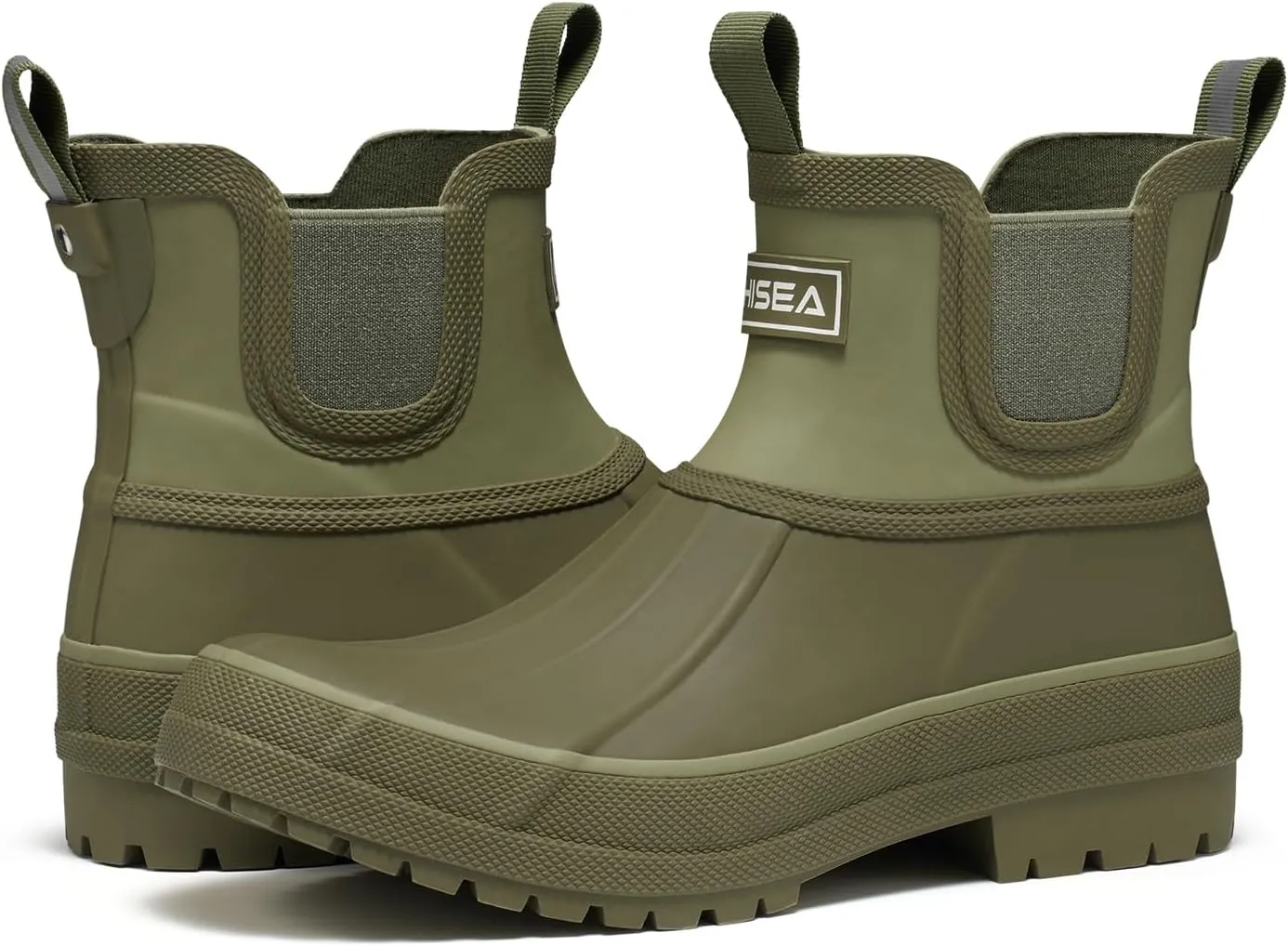 HISEA Women's Duck Chelsea Rain Boots Waterproof Short Garden Boot Outdoor Mud Boots