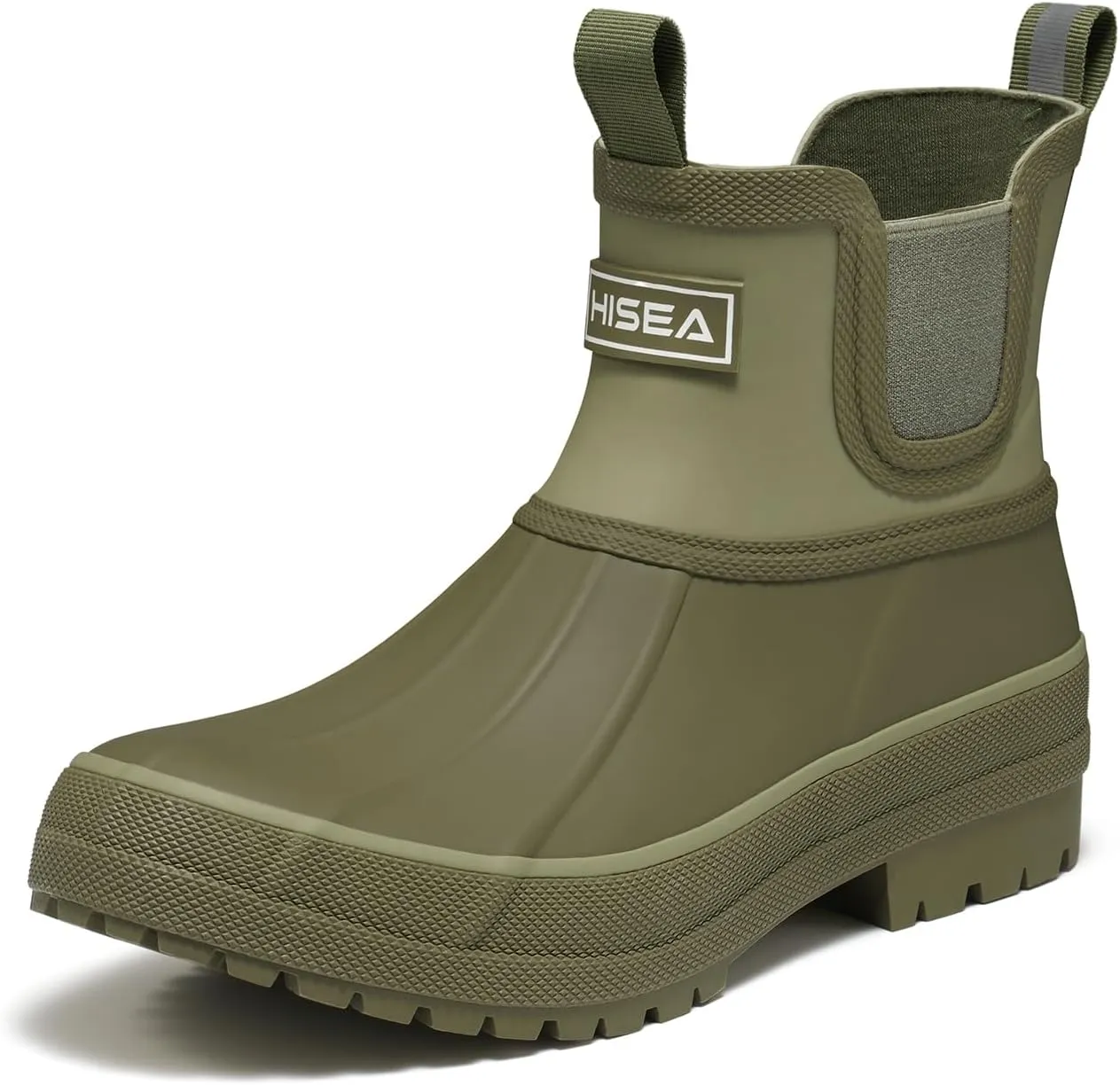 HISEA Women's Duck Chelsea Rain Boots Waterproof Short Garden Boot Outdoor Mud Boots