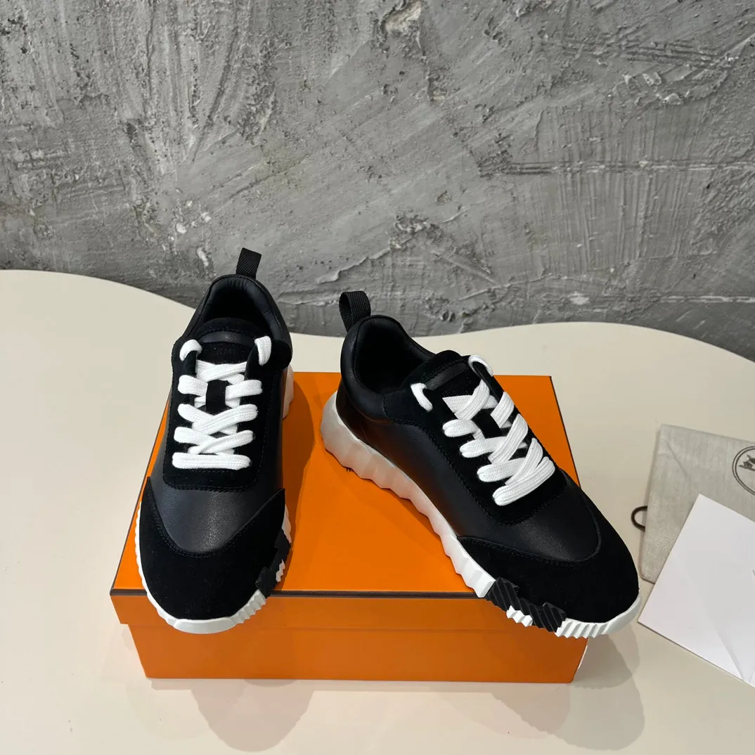 HM Bouncing 35 Sneakers Black Goatskin & Suede Goatskin H Black Light Brown