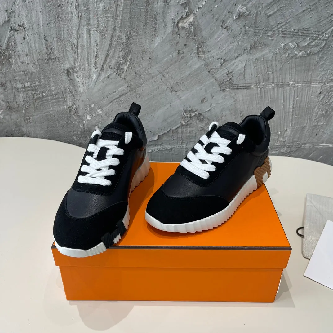 HM Bouncing 35 Sneakers Black Goatskin & Suede Goatskin H Black Light Brown