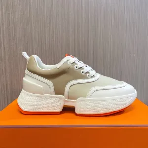HM Giga 50 Sneaker Light Brown Beige White Goatskin Orange