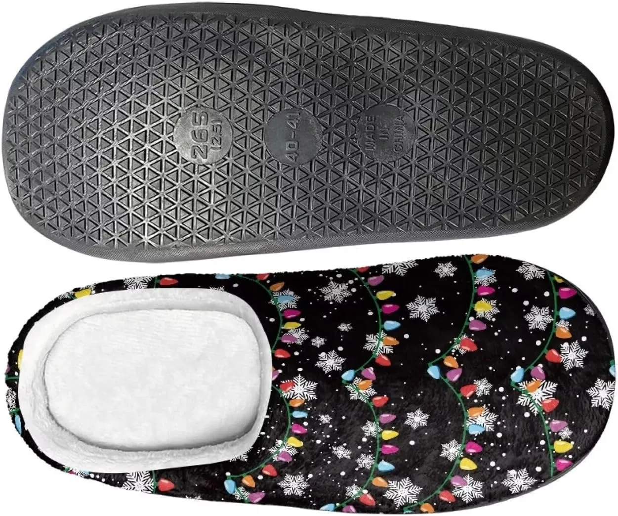 Holiday Christmas Slippers Indoor Bedroom Fluffy Warm Slippers Winter House Slippers for Women Men Soft House Shoes