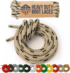 Honey Badger Boot Laces, USA Made Indestructible Shoelaces, Round Heavy Duty Bootlaces for Work & Hiking