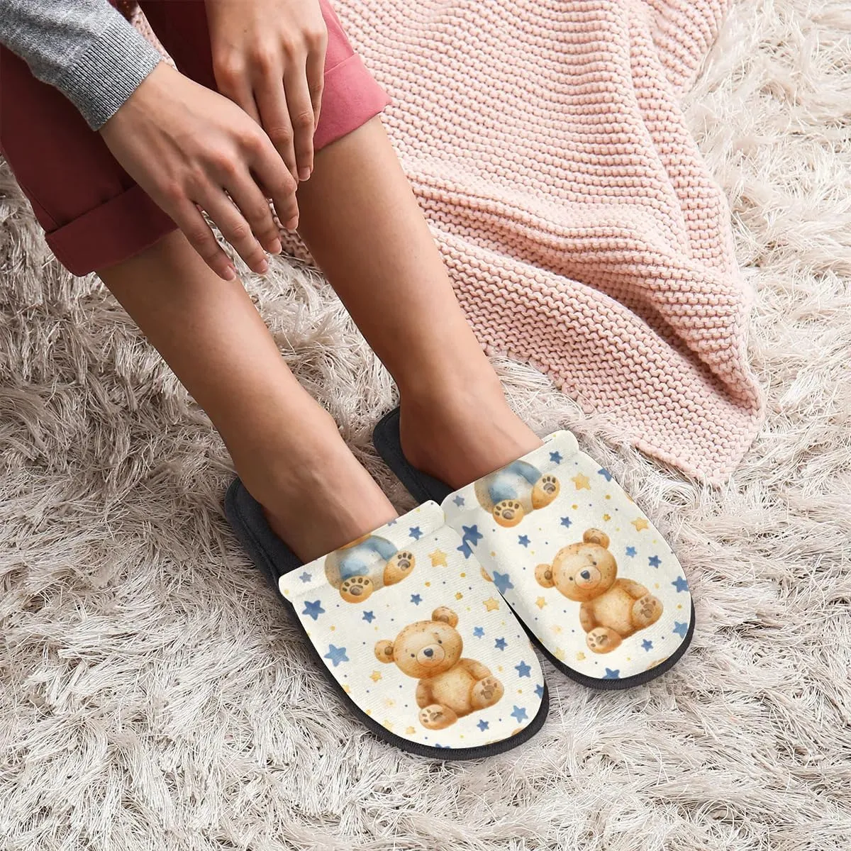 House Slippers for Women Men Soft Cozy Non Slip Lightweight Winter House Shoes for Indoor Outdoor