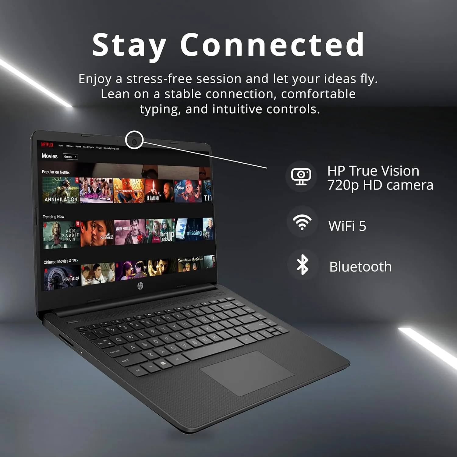 HP Stream 14" HD Lightweight Laptop, Intel Celeron N4120, 16GB RAM, 224GB Storage(64GB eMMC   160GB Docking Station), Intel UHD Graphics, HD Webcam, 1 Year Office 365, WiFi, Bluetooth, Win 11s, Black