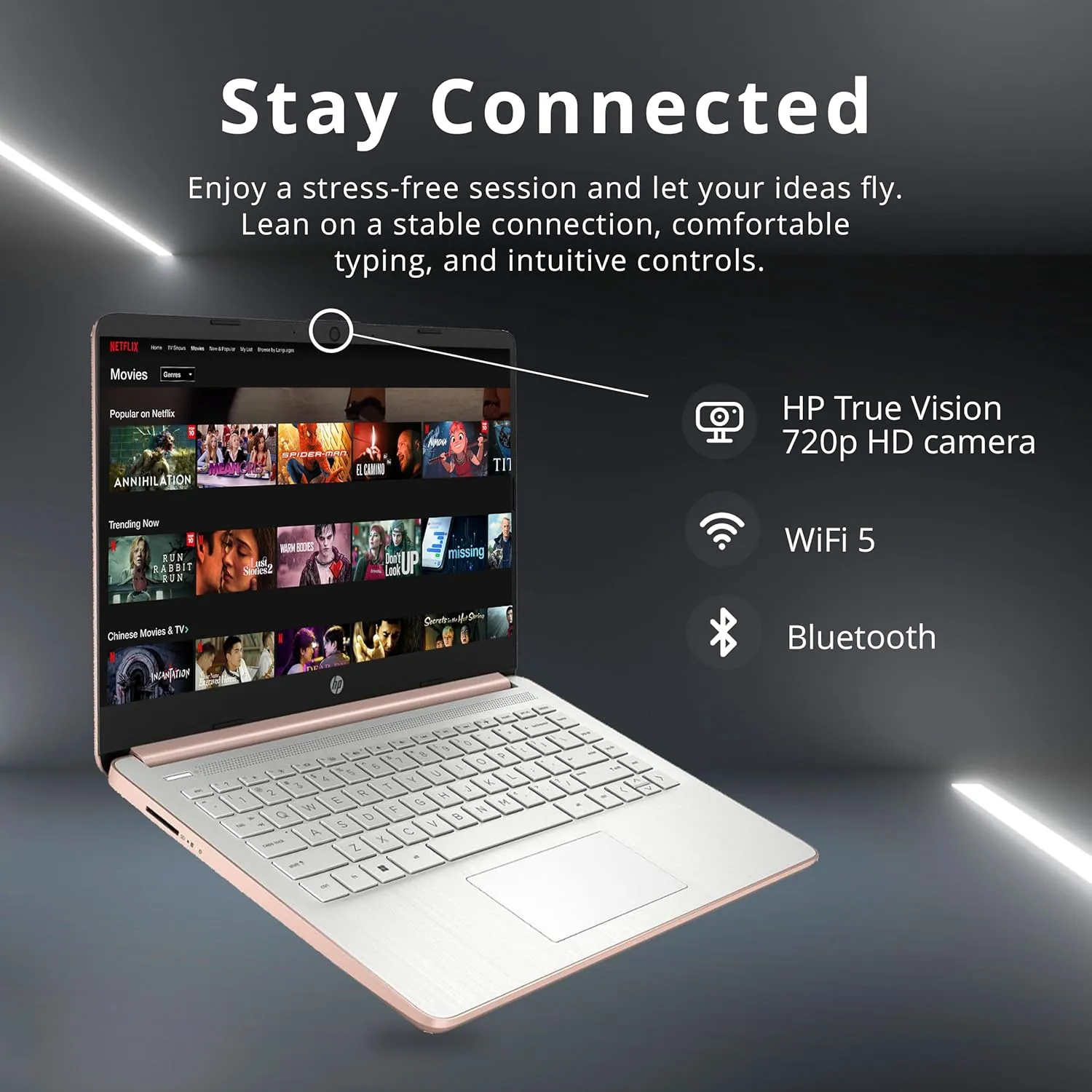 HP Stream 14" HD Lightweight Laptop, Intel Celeron N4120, 8GB RAM, 224GB Storage(64GB eMMC   160GB Docking Station), Intel UHD Graphics, HD Webcam, 1 Year Office 365, WiFi, Bluetooth, Win 11s, Gold