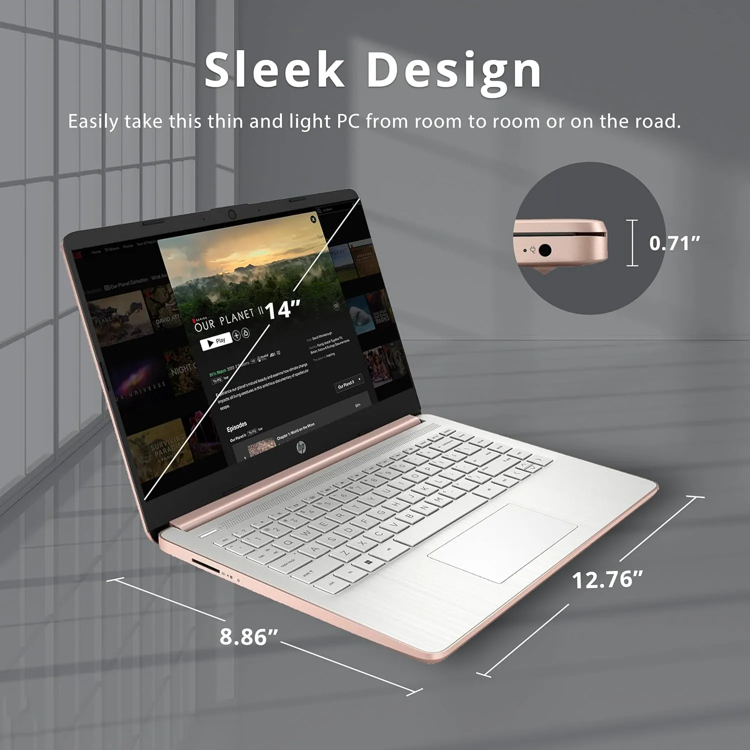 HP Stream 14" HD Lightweight Laptop, Intel Celeron N4120, 8GB RAM, 224GB Storage(64GB eMMC   160GB Docking Station), Intel UHD Graphics, HD Webcam, 1 Year Office 365, WiFi, Bluetooth, Win 11s, Gold