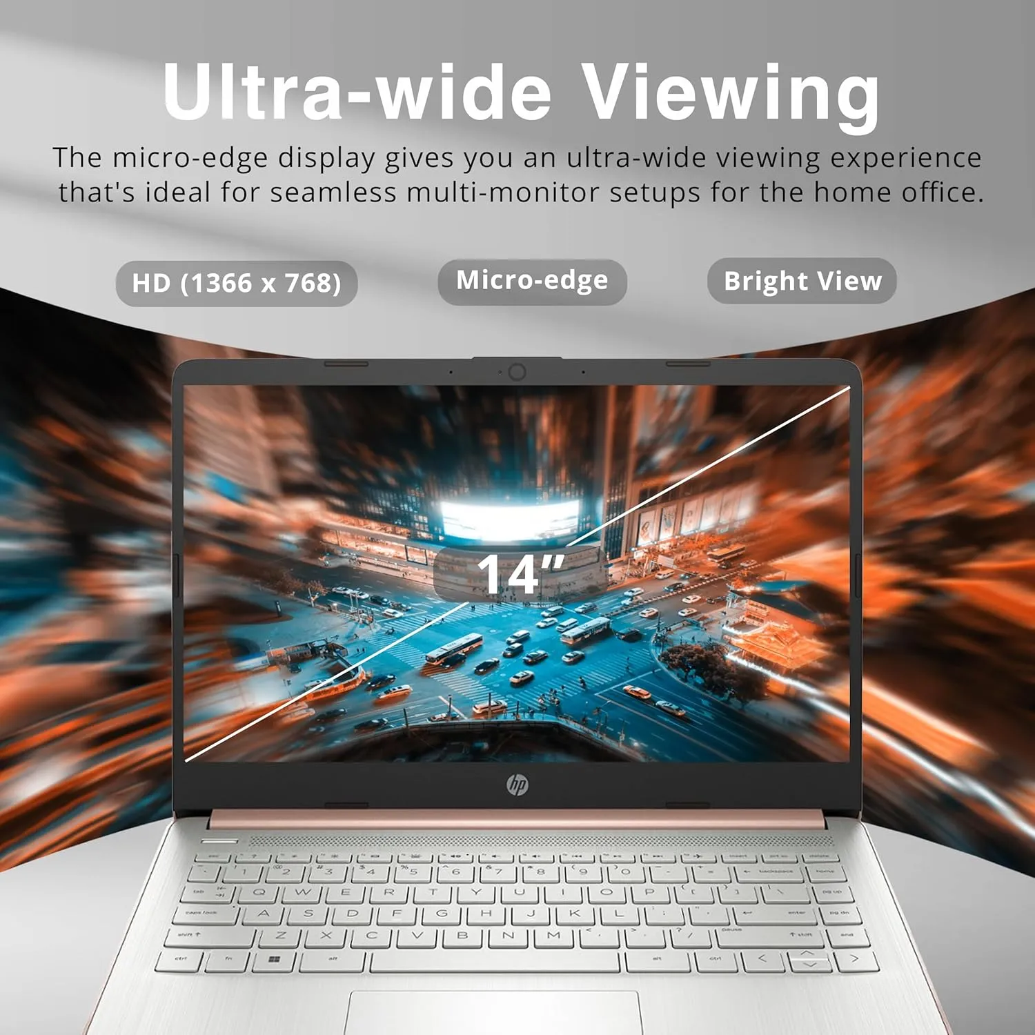 HP Stream 14" HD Lightweight Laptop, Intel Celeron N4120, 8GB RAM, 224GB Storage(64GB eMMC   160GB Docking Station), Intel UHD Graphics, HD Webcam, 1 Year Office 365, WiFi, Bluetooth, Win 11s, Gold