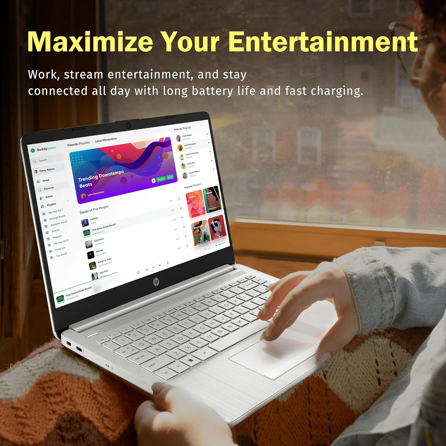 HP Stream 14" HD Lightweight Laptop, Intel Celeron N4120, 8GB RAM, 224GB Storage(64GB eMMC   160GB Docking Station), Intel UHD Graphics, HD Webcam, 1 Year Office 365, WiFi, Bluetooth, Win 11s, Silver