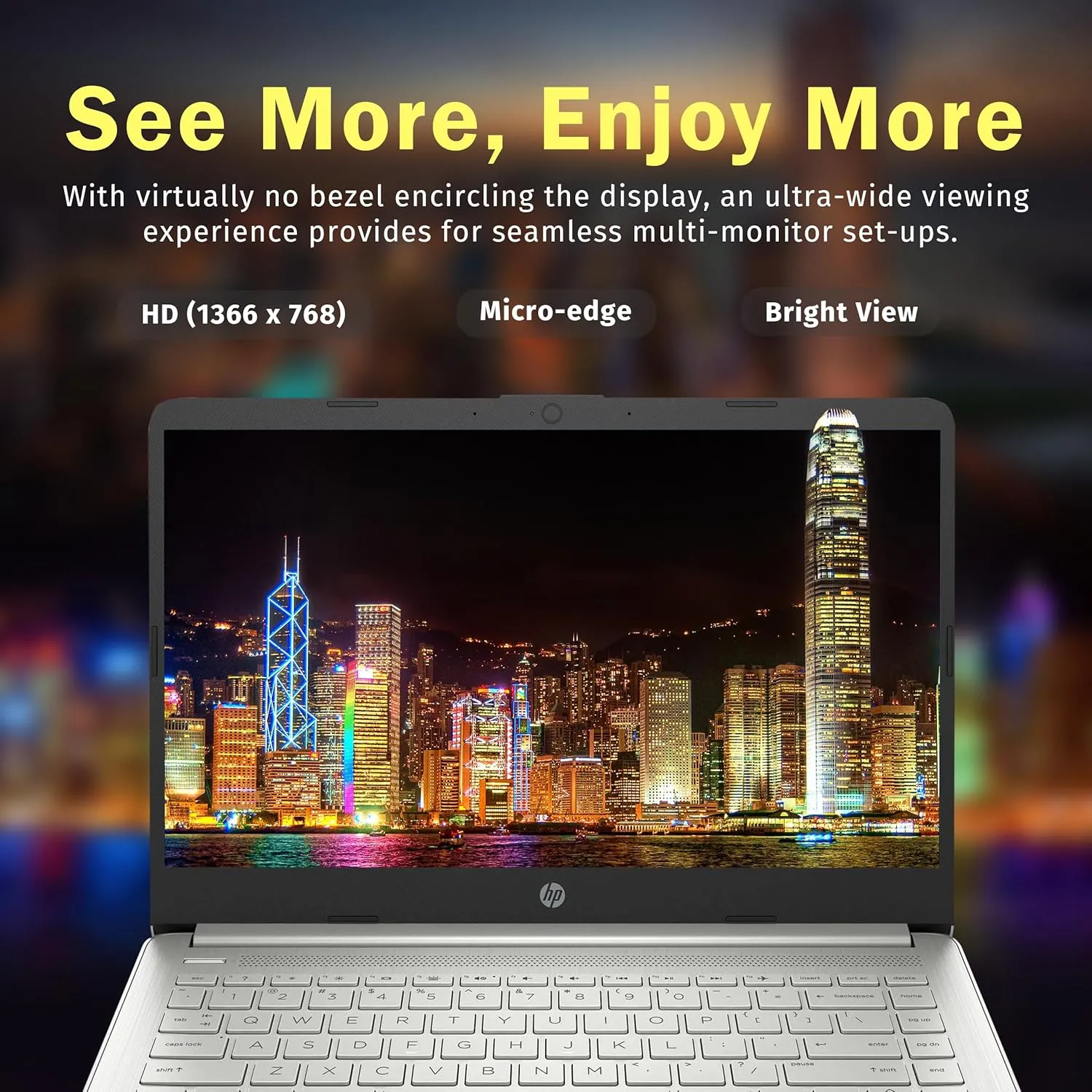 HP Stream 14" HD Lightweight Laptop, Intel Celeron N4120, 8GB RAM, 224GB Storage(64GB eMMC   160GB Docking Station), Intel UHD Graphics, HD Webcam, 1 Year Office 365, WiFi, Bluetooth, Win 11s, Silver