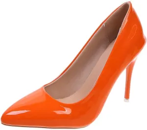 HuangTaiJi Qing Women's Fashion Stiletto Heels Shoes Simple Sexy Closed Toe High Heeled Slip-on Dress Pumps for Work