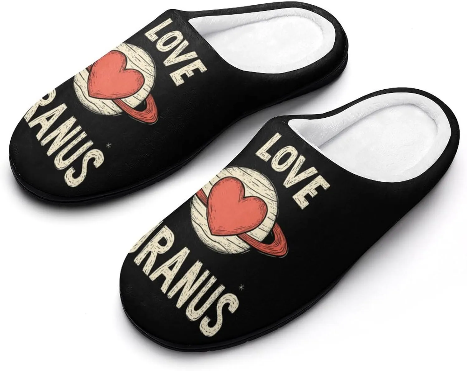 I Love Uranus Comfort Womens Cotton Slippers Winter Warm Slip-on House Shoes For Home Office Hotel