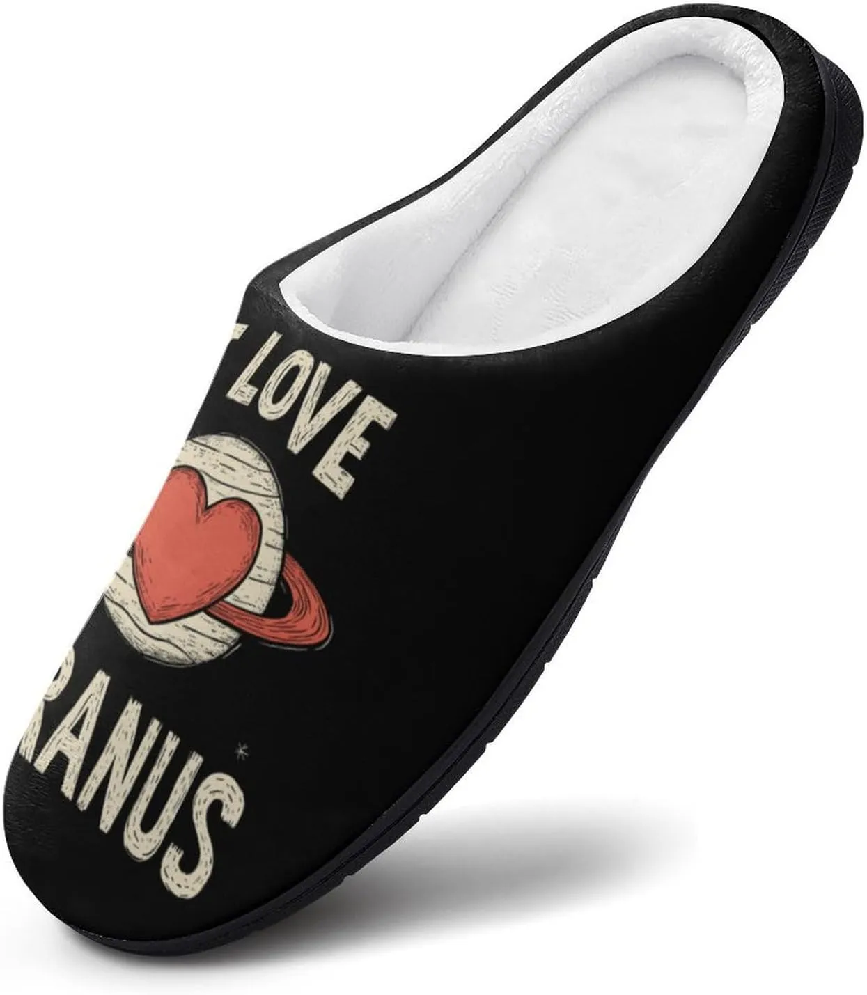 I Love Uranus Comfort Womens Cotton Slippers Winter Warm Slip-on House Shoes For Home Office Hotel
