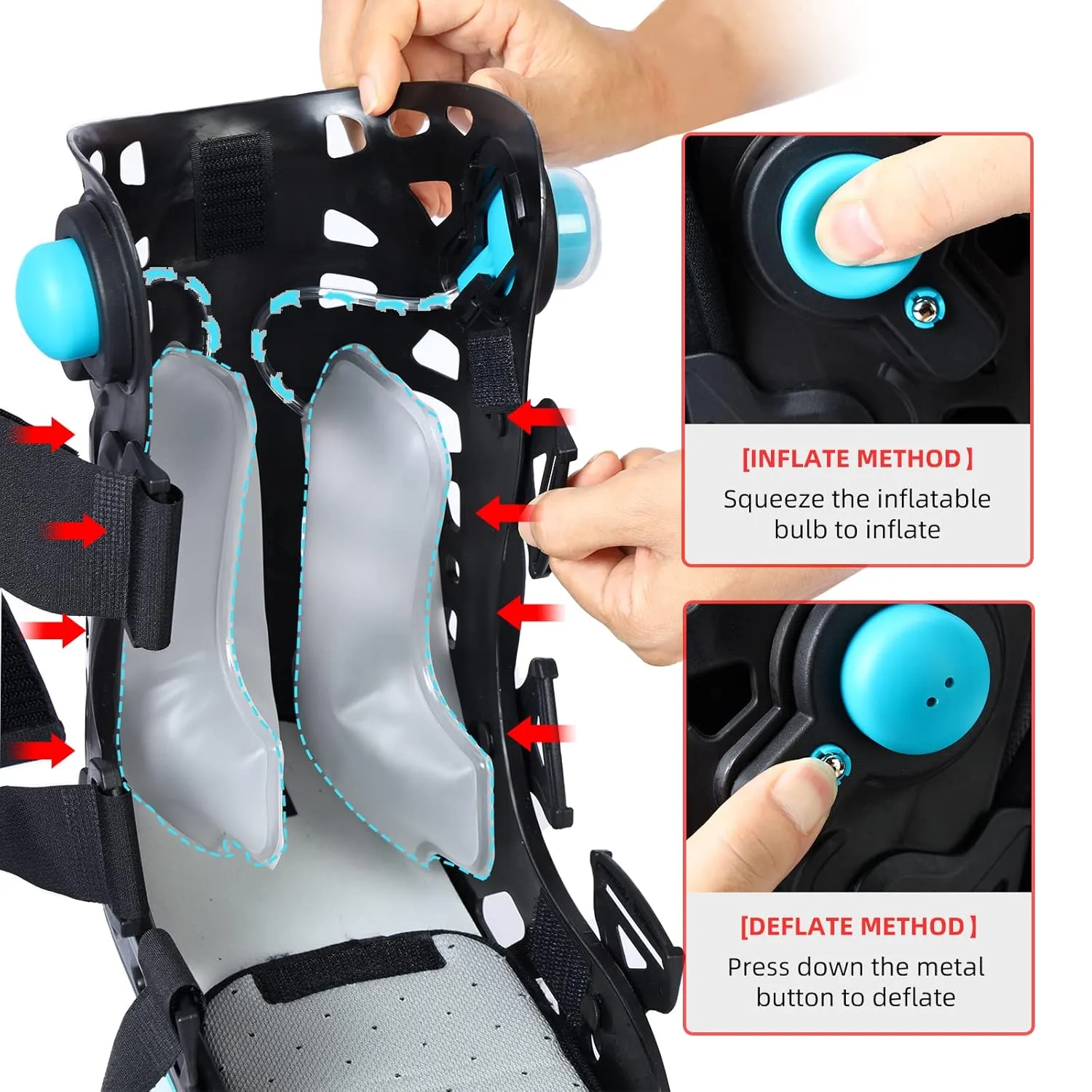 Inflatable Walker Boot Air Cam Walker Fracture Boot Short Walker Brace Walking Boot Orthopaedic Boot for Sprained Ankle, Foot Pain Recovery, Stress Fracture, Broken Foot, Achilles Tendonitis (Large)