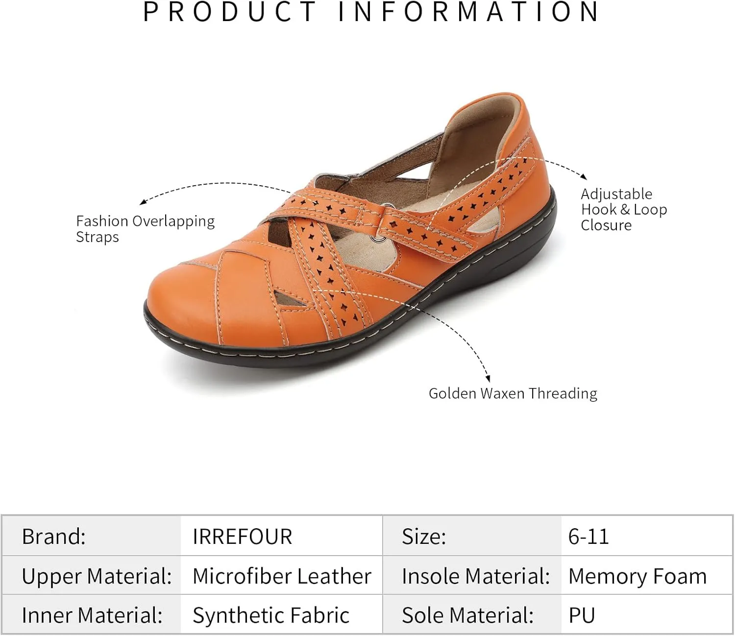 Irrefour Women's Classic Genuine Leather Casual Loafer Cute Slip-On Fashion Closed Toe Flat Sandal Comfy Work Sandal Everyday Walking Shoe