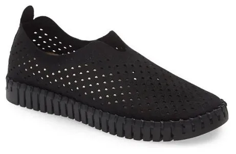 Isle Jacobsen Tulip 139  Women's Black/Black Perforated Slip-On Comfort Shoe