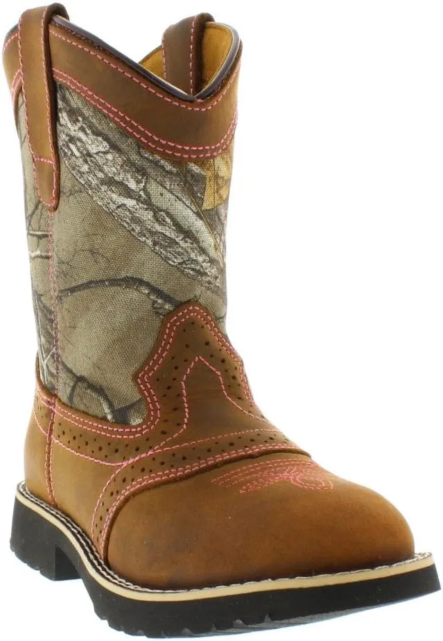 Itasca Unisex-Child Youth Pull-on Leather/Nylon Buckaroo Western Boot