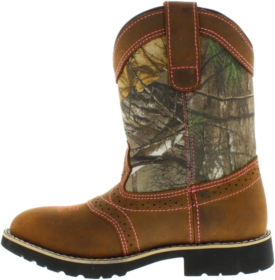 Itasca Unisex-Child Youth Pull-on Leather/Nylon Buckaroo Western Boot