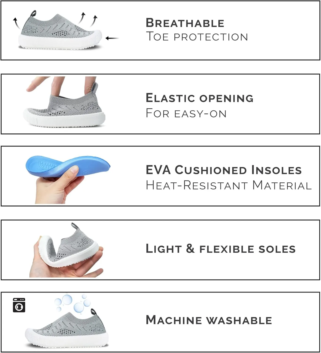 JAN & JUL Slip-on Kids Knit Shoes, Breathable Machine Washable Sneakers