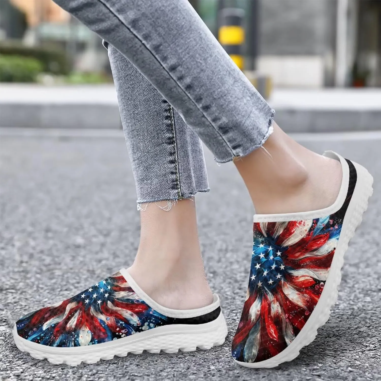 Jeiento Women Lightweight Slip On Mules Shoes Comfortable Anti Slip Loafers Open Back Breathable Slippers