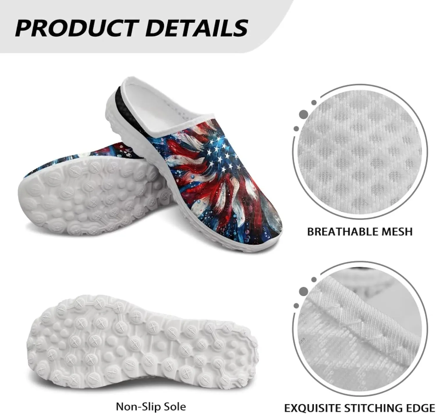 Jeiento Women Lightweight Slip On Mules Shoes Comfortable Anti Slip Loafers Open Back Breathable Slippers
