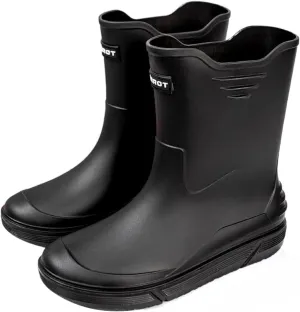 jessie Rain Boots for Men Mid Calf Rain Boots PVC Waterproof Rubber Boots Mud Boot Short Boots Garden Boots for Outdoor Fishing Hiking Camping Work