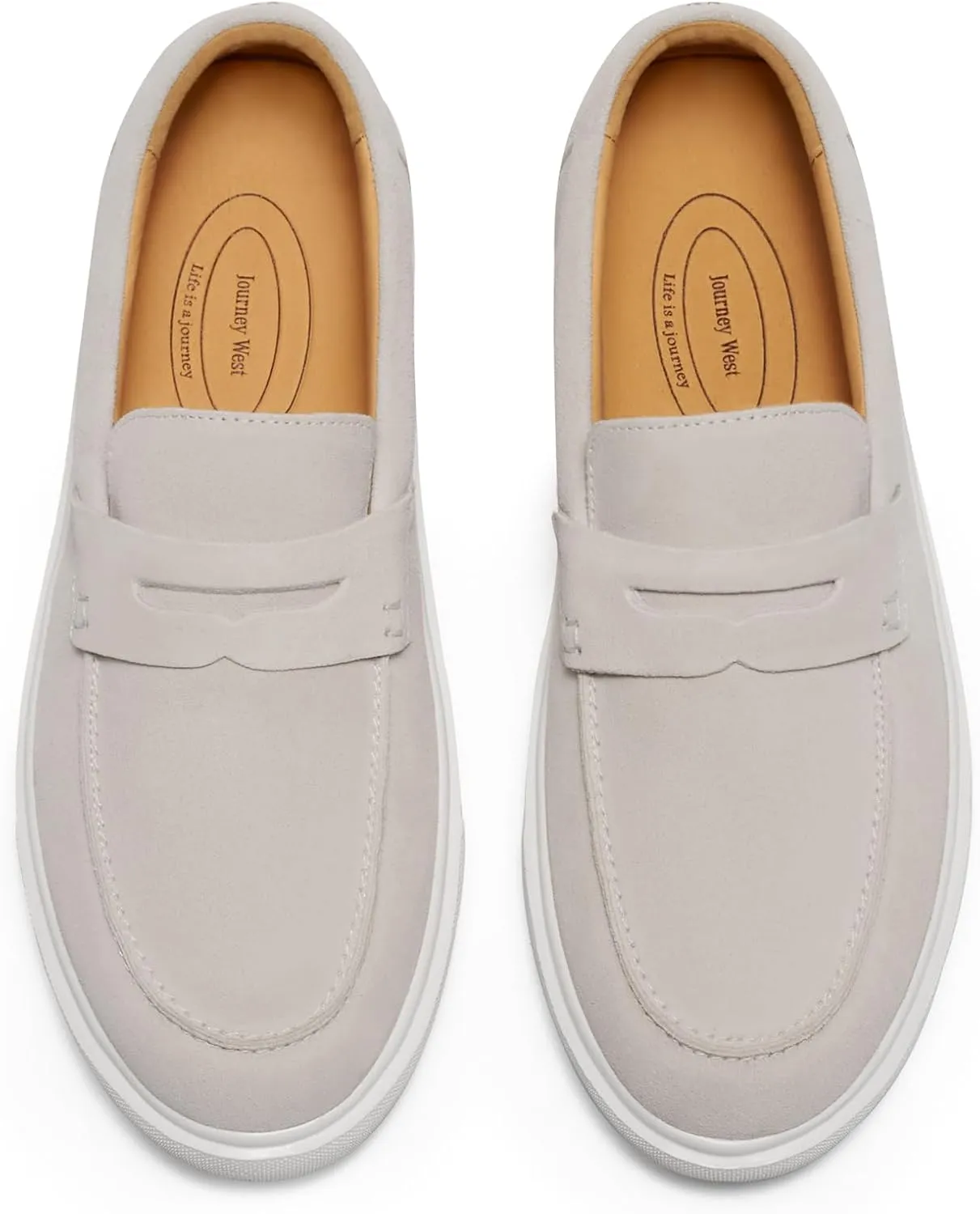 Journey West Men's Vintage Loafers for Men Belgian Loafers Slip-on Loafer Penny Loafer Casual Loafers