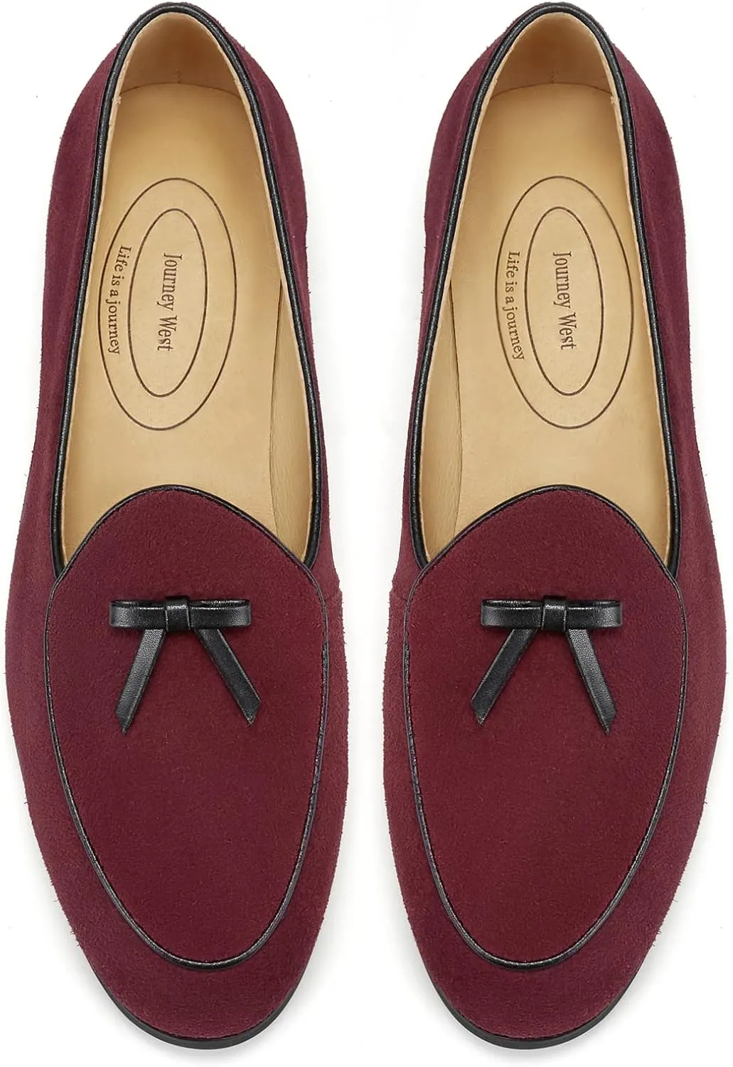 Journey West Suede Tassel Loafer for Women Slip-on Belgian Penny Loafers Shoes for Women in Many Colors