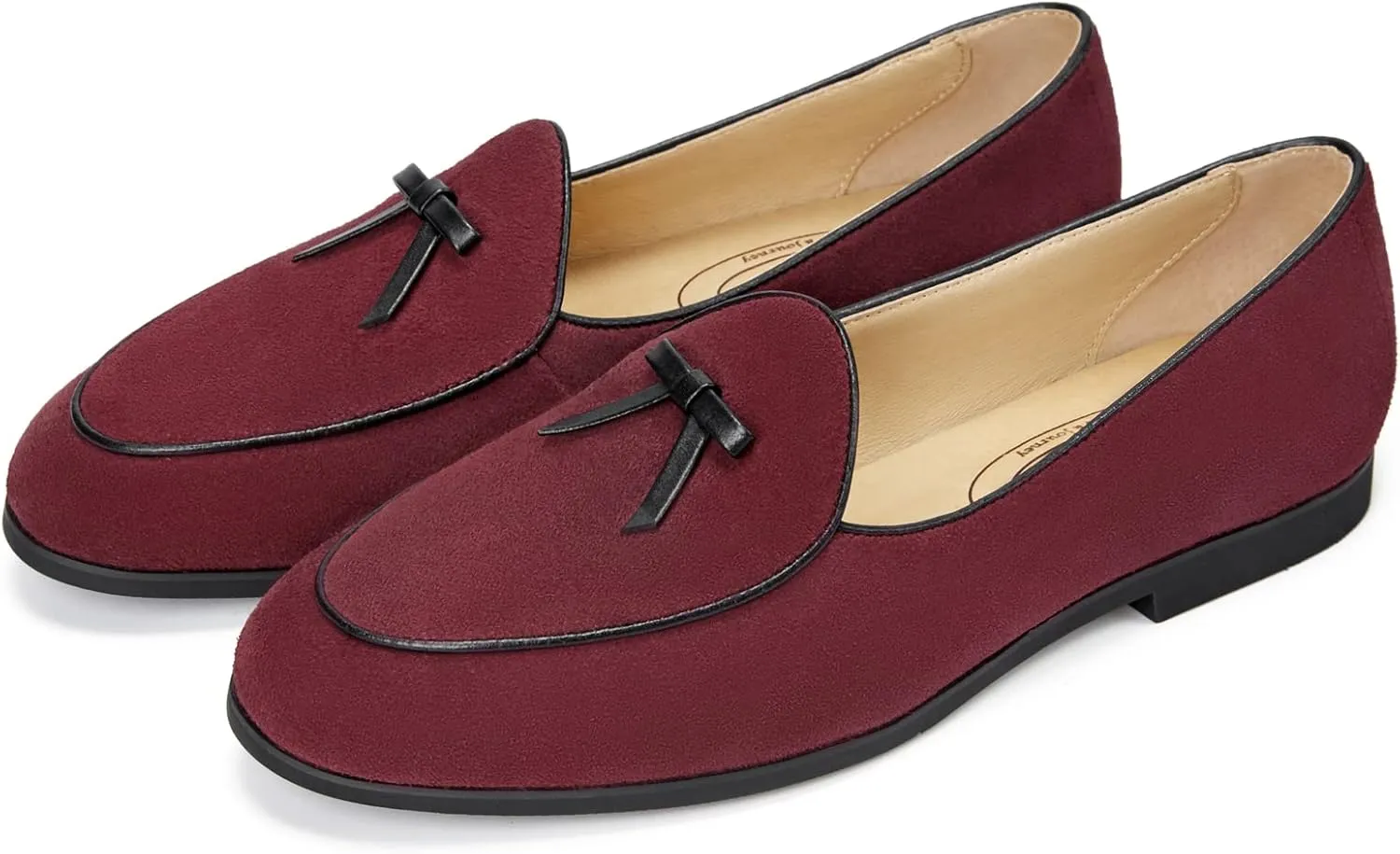 Journey West Suede Tassel Loafer for Women Slip-on Belgian Penny Loafers Shoes for Women in Many Colors