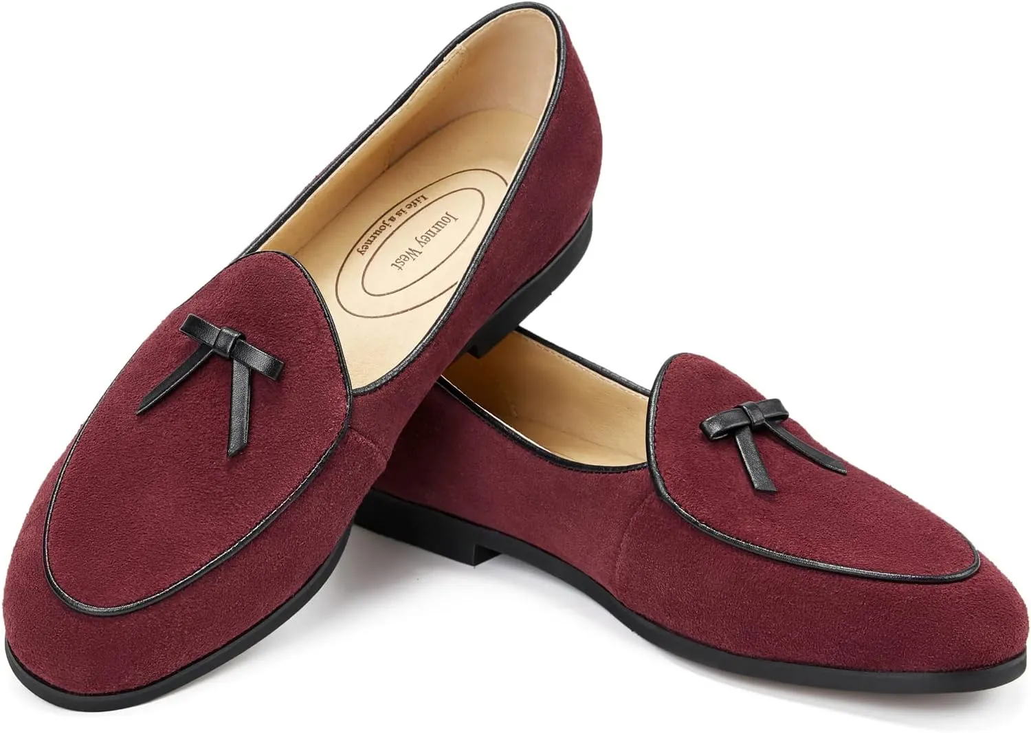 Journey West Suede Tassel Loafer for Women Slip-on Belgian Penny Loafers Shoes for Women in Many Colors