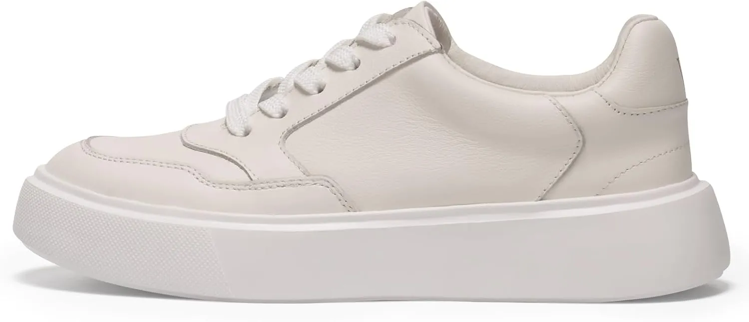 Journey West Super Light Weight Platform Genuine Leather Classic Lace-up Daily Loafer Sneakers for Women