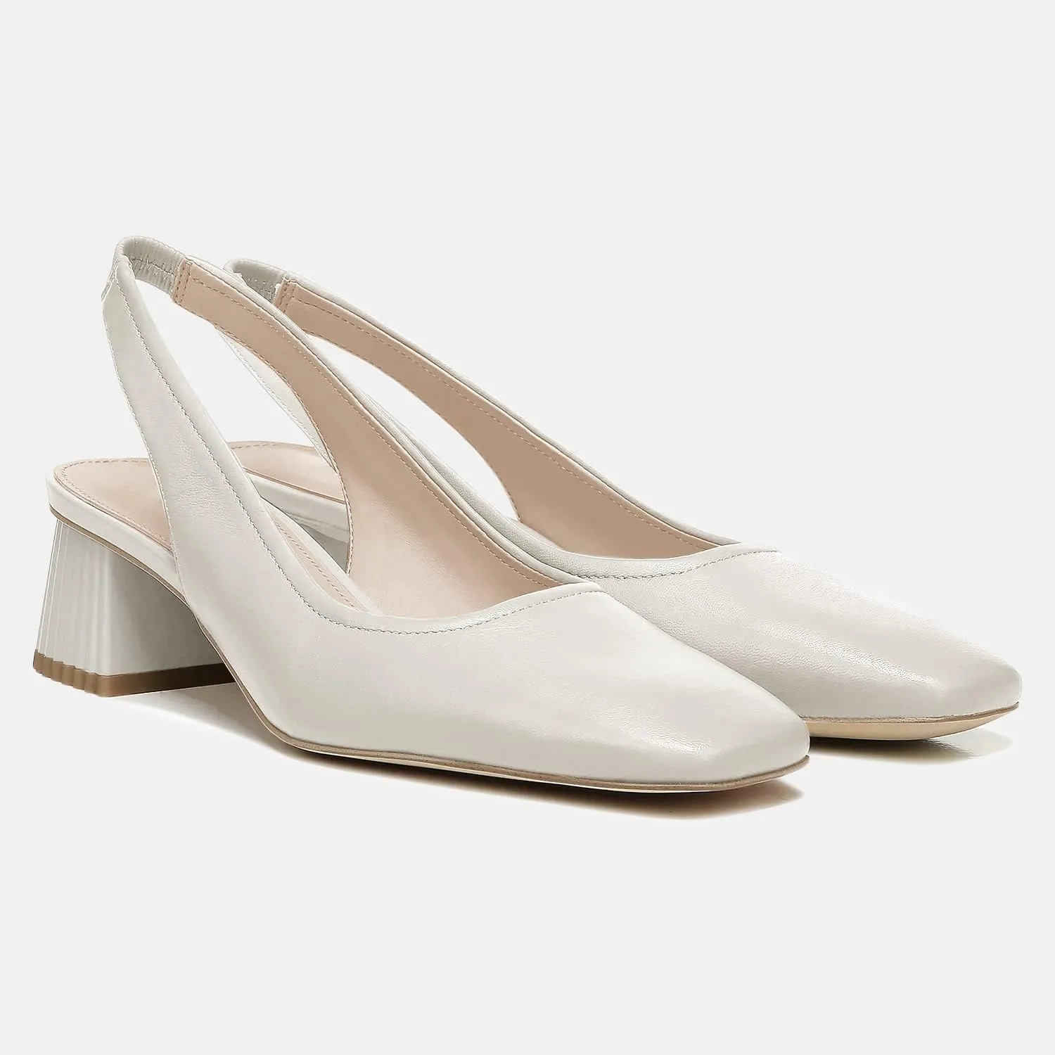 Juliet Holy Women's Slingback Low Chunky Heels Pumps Closed Square Toe Block Heel Slip On Party Dress Work Shoes