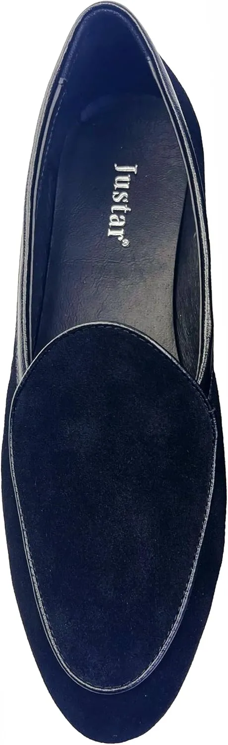 Justar Women's Leather Penny Loafers Slip on Dress Flats Shoes for Women