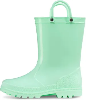 K KomForme Kids Girls & Boys Rain Boots with Easy-on Handles Waterproof Outdoors