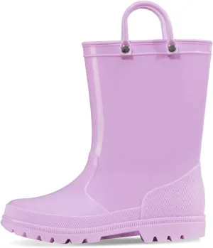 K KomForme Kids Girls & Boys Rain Boots with Easy-on Handles Waterproof Outdoors