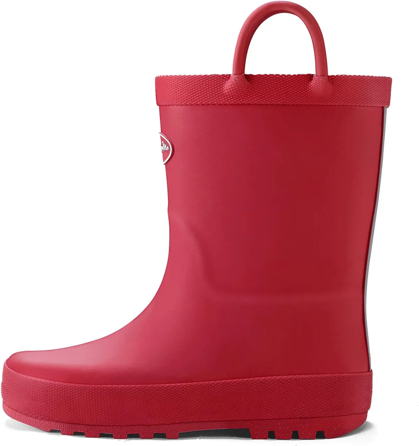 K KomForme Kids Rain Boots, Waterproof Rubber Matte Boots with Easy-on Handles