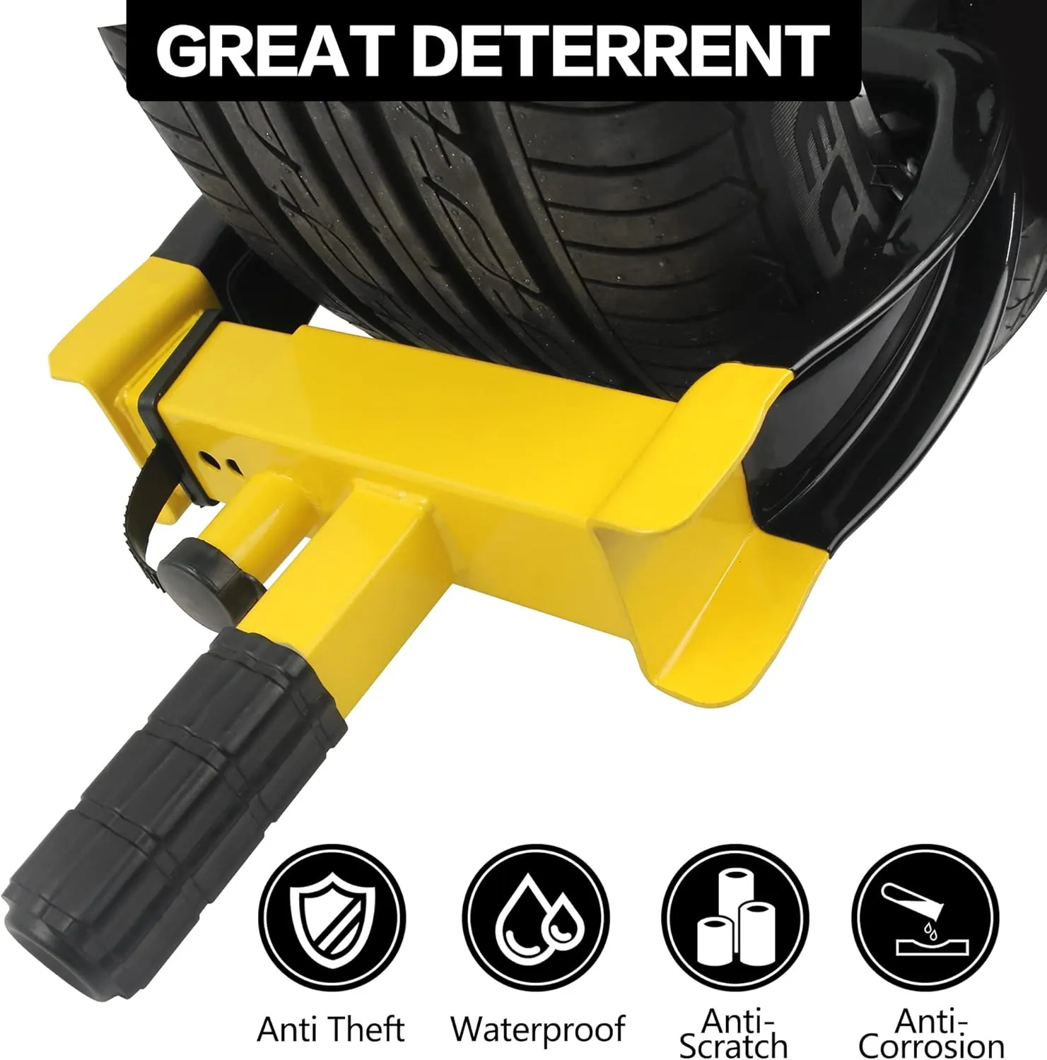 KAYCENTOP Universal Wheel Lock Clamp Anti Theft Trailer Locks Fit Most Vehicles Max 11" Tire Width Security Tire Boot Lock for Trailers SUV Boats ATV's Motorcycles Golf Cart 2 Packs 6 Keys Alike