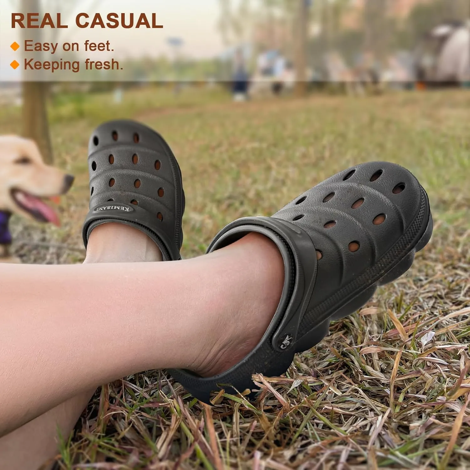 KEMISANT Women Clogs, Slip On Shoes Sandals with Cushioned Foot-Bed Sole