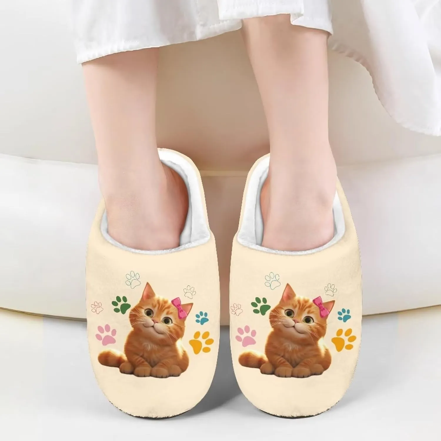 Kids Fuzzy Warm House Slippers for Girls Non Slip Rubber Sole Home Slippers for Toddlers Size 9-15