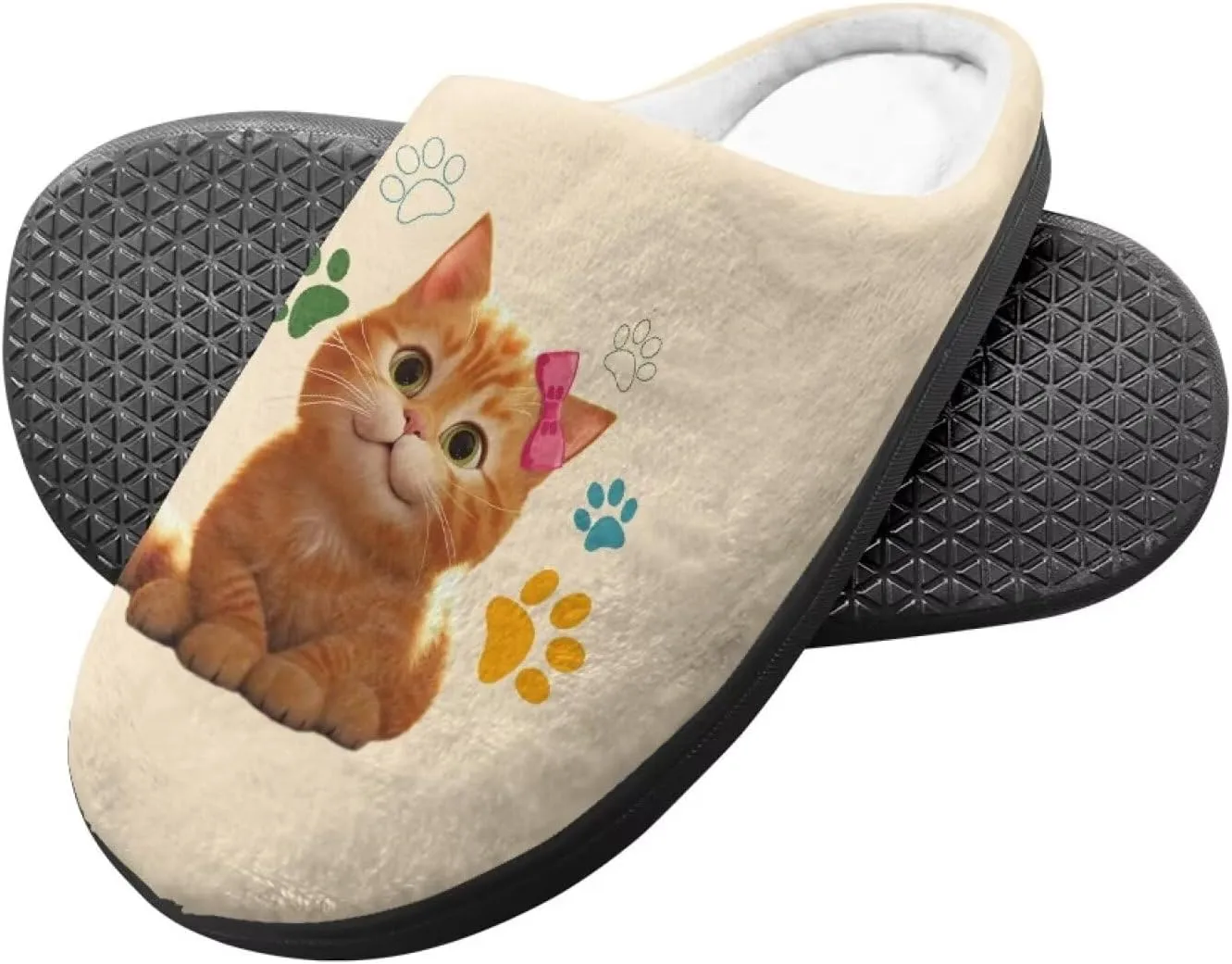 Kids Fuzzy Warm House Slippers for Girls Non Slip Rubber Sole Home Slippers for Toddlers Size 9-15