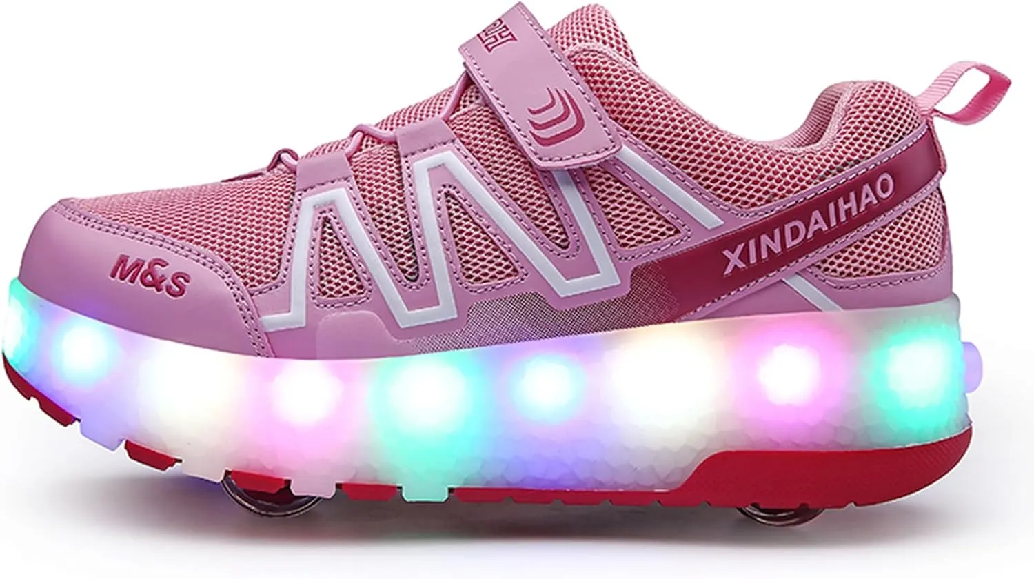 Kids LED Roller Skate Shoes with Double Wheels Rechargeable Retractable Wheels Light Up Sneakers for Christmas Birthday Gifts