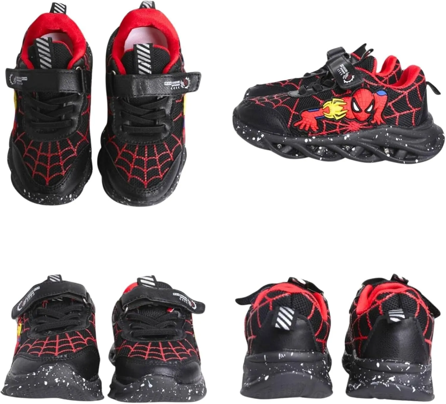 Kids Light Up Shoes Baby Toddler Boys Trainers Luminous Flashing Cartoon Athletic Running Sport Sneaker